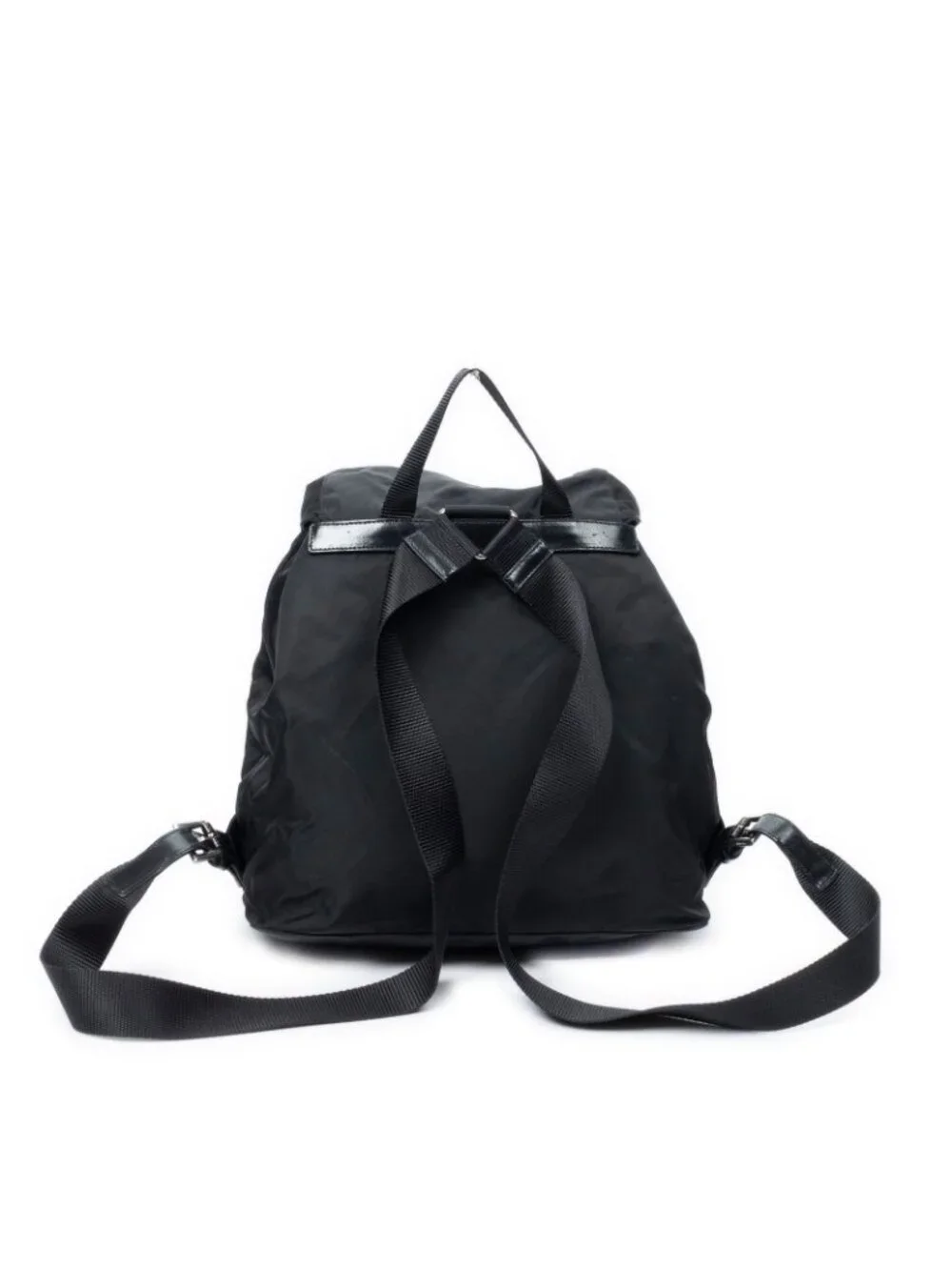 Prada Drawstring Backpack Black Nylon Canvas